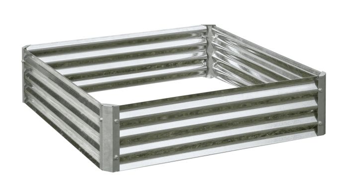 Plantekasse Galvanisert stål 102x102x27cm - Sommerbutikken.no