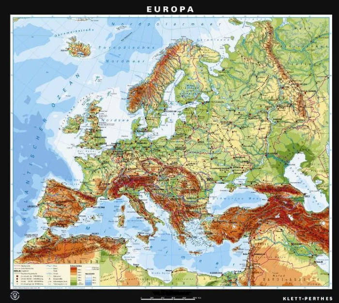 Skolekart Europakart på selvløftende stokk - Sommerbutikken.no