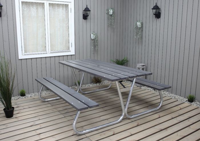 Sommerbutikken AS - Benkesett Picnic Stabil Askegrå