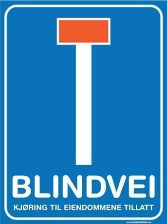 Sommerbutikken AS - Skilt - Blindvei