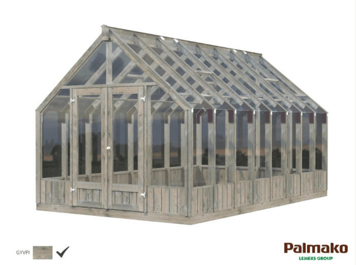 Hagestue Emilia 13,8 m2 i glass/tre - Sommerbutikken AS