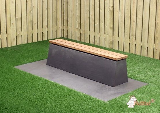 Sommerbutikken AS - Frittstående parkbenk i antrasittfarget betong - HeBlad