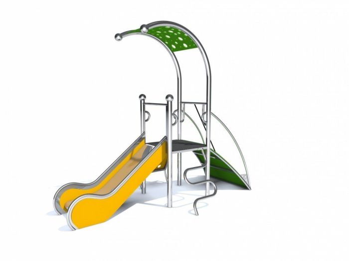 Sommerbutikken AS - Lekeplassapparat Rustfritt stål med sklie Dometo 1-2