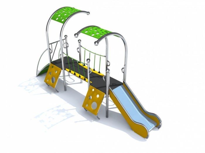 Sommerbutikken AS - Lekeplassapparat Rustfritt stål med rutsjebaner Dometo 2-1