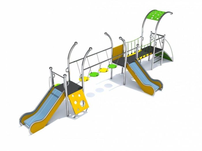 Sommerbutikken AS - Lekeplassapparat Rustfritt stål med rutsjebaner Dometo 3-2