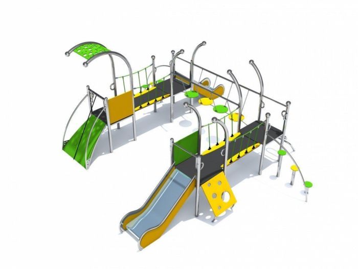 Sommerbutikken AS - Lekeplassapparat Rustfritt stål med rutsjebaner Dometo 4-1