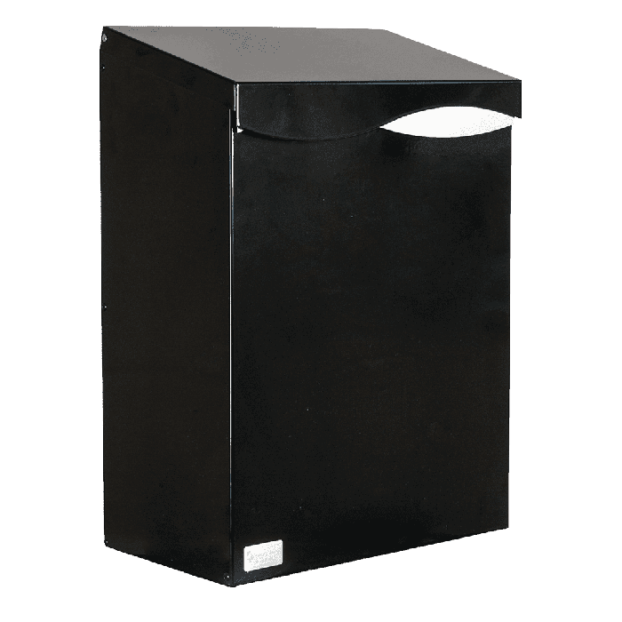Postkasse formfin sørt/sølv med toppåpning - Sommerbutikken.no