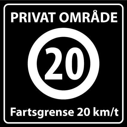 Sommerbutikken AS - Privatrettslig skilt - Fartsgrense 20 km/t