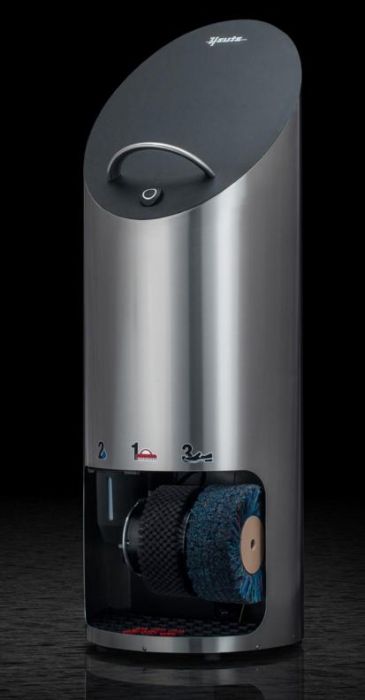 Sommerbutikken AS - Skopussemaskin Ellipse Plus børstet stål med sort lær