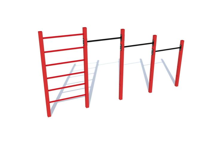 WO 2401B - Treningsstasjon med trippel hevestang og stige - Sommerbutikken.no
